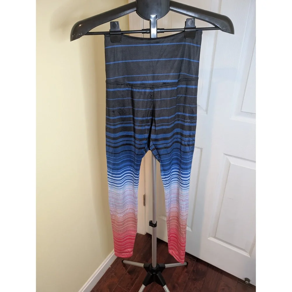 Beyond Yoga Leggings Rise Above Lux Ombre‎ Striped High Waist Yoga - Size S